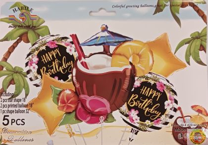 Комплект Балони фолио Beach Happy Birthday /5 броя