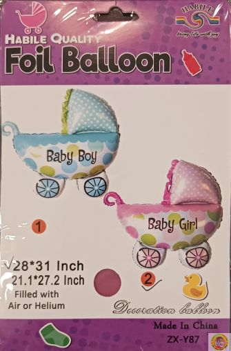 Балон фолио бебешка количка Baby Girl розова