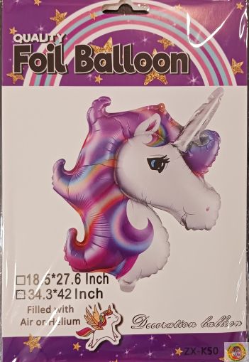 Балон фолио лилав еднорог