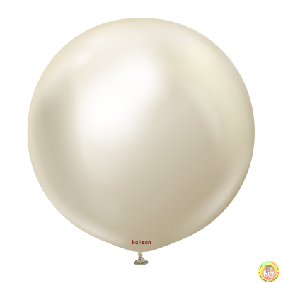 Големи кръгли балони Kalisan 18" Mirror White Gold/ бяло злато 25бр.