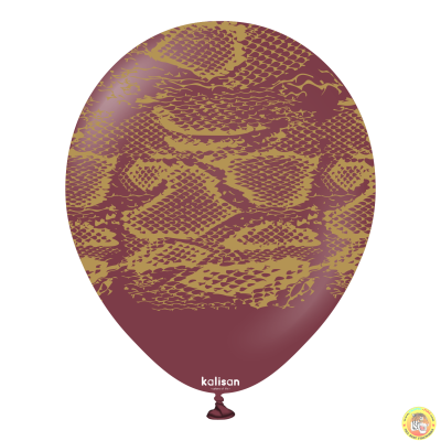 Kalisan Safari балони (бордо) с печат Змия N (златен) / 12", 25бр.