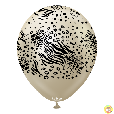 Kalisan Safari  балони (Mirror бяло злато) с печат Мутант (черен) / 12", 25бр.