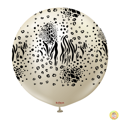 Kalisan Safari  балони (Mirror бяло злато) с печат Мутант (черен) 24"/ 1бр.