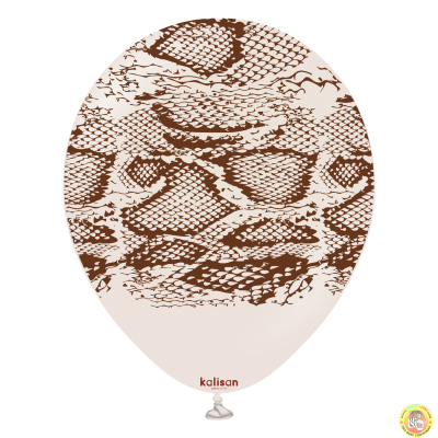 Kalisan Safari балони (бял пясък) с печат Змия N (тъмно кафяв) / 12", 1бр.