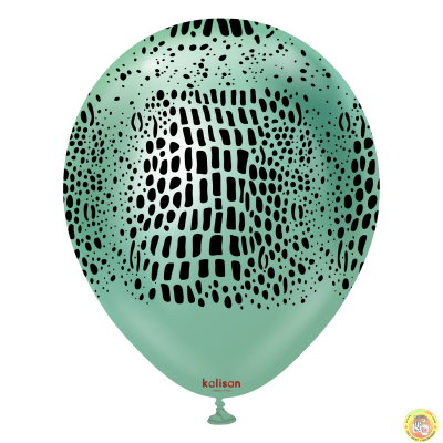Kalisan Safari балони (Mirror зелено) с печат Крокодил (черен) / 12", 1бр.