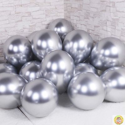 Малки кръгли балони хром ROCCA - сребро, 13см, 100бр., AС50 89 Италия