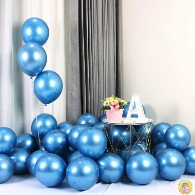 Малки кръгли балони хром ROCCA - син, 13см, 100бр., AС50 92 Италия