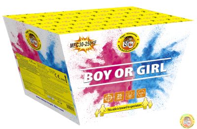 Дневни фойерверки, пиробатерия, 25 изстрела, РОЗОВ дим, MFC30-2501F